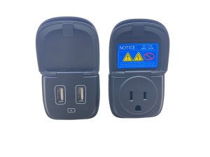 2022-2025 Genesis GV70 Black Center Console Dual Multimedia Outlet and 12V Charging Port Set (Used OEM)