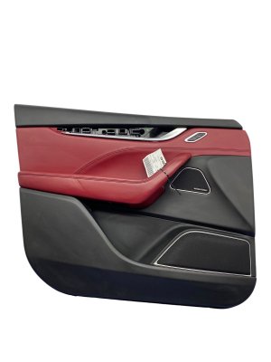 2017-2024 Maserati Levante Red Door Interior Trim Panel with Carbon Fiber Window Switch - Front, Left (Driver) (Used OEM)