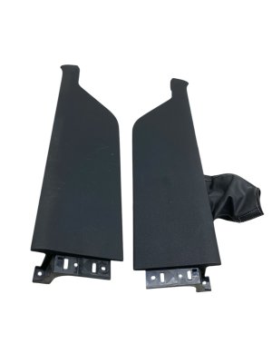 2009-2016 Nissan GT-R Black Center Console Trim Cover Panel Set with Emergency Brake Lever Boot (Used OEM)