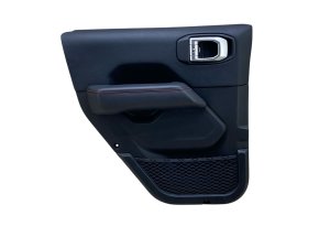 2018-2026 Jeep Wrangler Black w/ Red Stitching Door Interior Trim Panel - Rear, Left (Driver) (Used OEM)