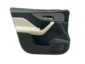 2017-2020 Jaguar F-Pace Black Door Interior Trim Panel with Meridian Audio and Mesh Aluminum Trim - Front, Left (Driver) (Used OEM)