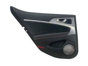 2022-2024 Genesis G70 Black Door Interior Trim Panel with Red Stitching - Rear, Left (Driver) (Used OEM)