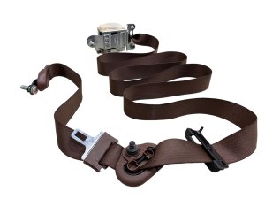 2011-2012 Fisker Karma Brown Seat Belt Assembly - Front, Right (Passenger) (Used OEM)