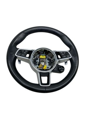 2019-2023 Porsche Cayenne Leather Steering Wheel with Paddle Shifters (Used OEM)