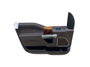 2018-2020 Ford F-150 Java (Brown) Crew Cab King Ranch Door Interior Trim Panel - Rear, Left (Driver) (Used OEM)