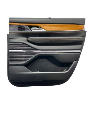 2022-2024 Jeep Grand Wagoneer Black Leather Door Interior Trim Panel - Rear, Right (Passenger) (Used OEM)