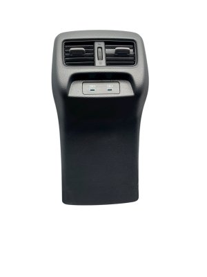 2025 Acura ADX Ebony (Black) Center Console End Cap with Air Vents and USB Ports - Rear (Used OEM)