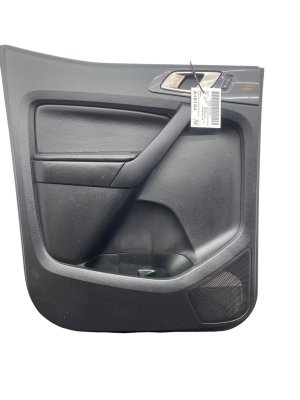 2019-2023 Ford Ranger Ebony (Black) Door Interior Trim Panel with Switches - Rear, Left (Driver) (Used OEM)