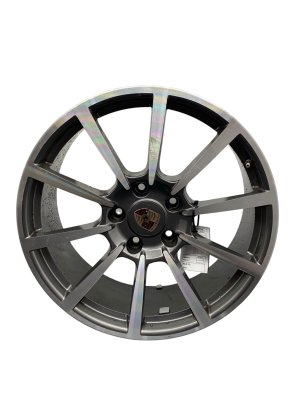 2012-2016 Porsche 911 Gray 20x8.5 Carrera Classic II 10-Spoke Machined Charcoal Alloy Front Wheel (Used OEM)
