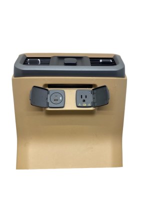 2021-2024 Ford F-150 Tan Center Console Trim Panel with Vents and USB Ports - Rear (Used OEM)