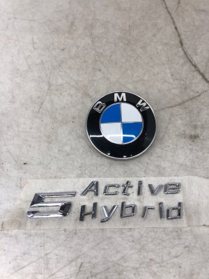 2012-2016 BMW 528i Chrome Active Hybrid Chrome Emblem Set (Used OEM)