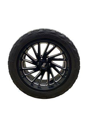 2019-2025 Ram 1500 22-Inch Moto Metal M802 Combat Wheel with 33x12.50 Nitto Recon Grappler Tire (Used OEM)