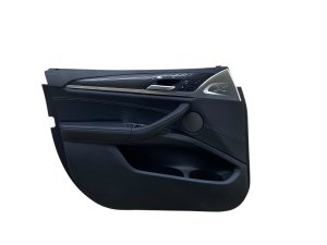 2019-2024 BMW X3 Black Door Interior Trim Panel with Carbon Fiber Trim - Front, Left (Driver) (Used OEM)