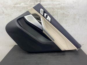 2019-2022 BMW X7 Ivory (White) Door Interior Trim Panel with Illuminated Strip - Rear, Right (Passenger) (Used OEM)
