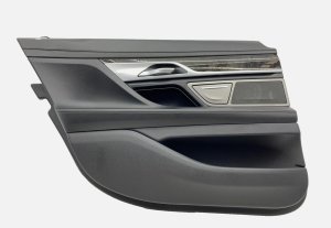 2016-2022 BMW 740i Black Door Interior Trim Panel - Rear, Left (Driver) (Used OEM)