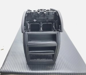2014-2018 BMW X5 Black Center Console Housing with Vinyl Armrest - Front (Used OEM)