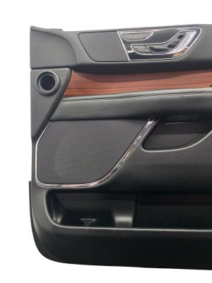 2020-2021 Lincoln Navigator Ebony (Black) Door Interior Trim Panel with Control Switches - Front, Right (Passenger) (Used OEM)