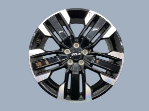 2023-2025 Kia Telluride Black 20x7.5 5 Triple-Spoke Machined Black Alloy Wheel (Used OEM)