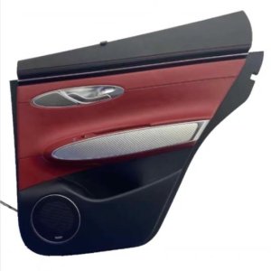 2022-2025 Genesis GV70 Black Door Interior Trim Panel Assembly with Switches and Window Shade - Rear, Right (Passenger) (Used OEM)