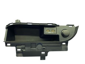 2020-2022 Lexus RX450h Black Center Console Storage Tray with Dual USB and 12V Outlet - Front (Used OEM)