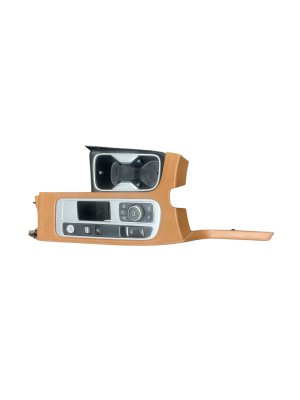 2022-2025 INFINITI QX60 Brown Center Console Upper Trim Panel with Multimedia Control Switch and Cup Holder (Used OEM)