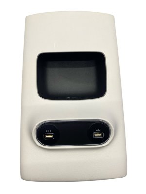 2022-2024 Hyundai Ioniq 5 Gray Center Console Rear End Cap Trim Panel with Storage and Dual USB Ports (Used OEM)