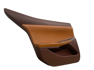 2011-2012 Fisker Karma Brown Door Interior Trim Panel - Rear, Left (Driver) (Used OEM)