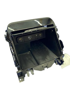 2021-2023 Kia Sorento Black Center Console Storage Compartment with Sliding Lid and USB Port Assembly - Front (Used OEM)