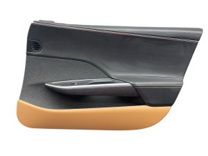 2022-2025 Lucid Air Door Interior Trim Panel with Leatherette and Wood Grain Accent - Front (Used OEM)