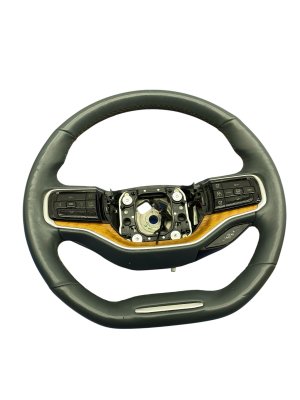 2023-2024 Jeep Wagoneer Orange Steering Wheel with Wood Accent and Orange Stitching (Used OEM)