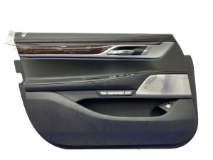 2016-2022 BMW M760i xDrive Black Door Interior Trim Panel with Nappa Leather and Bowers & Wilkins Audio - Front, Left (Driver) (Used OEM)