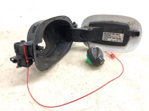 2011-2018 Porsche Cayenne White Fuel Filler Door Assembly with Pocket and Gas Cap (Used OEM)