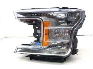 2018-2020 Ford F-150 Chrome Halogen Headlight Assembly with Bright Bezel - Front, Left (Driver) (Used OEM)