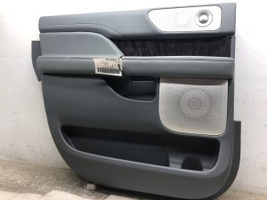 2018-2023 Lincoln Navigator Gray Door Interior Trim Panel with Wood Trim - Rear, Left (Driver) (Used OEM)