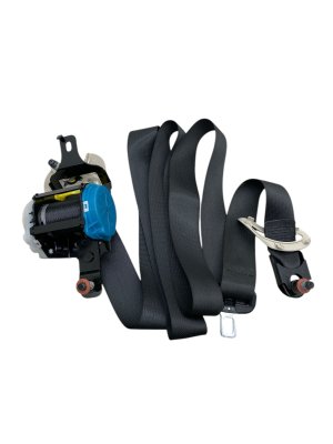 2021-2024 Genesis GV80 Black Seat Belt Assembly with Tensioner - Rear, Left (Driver) (Used OEM)