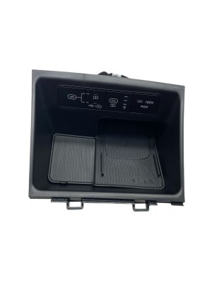 2025-2026 Hyundai Santa Cruz Gray Console Storage Tray with Wireless Charger and Dual USB-C Ports - Front (Used OEM)
