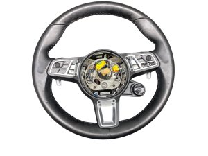 2019-2023 Porsche Cayenne Black Steering Wheel with Paddle Shifters - Front (Used OEM)