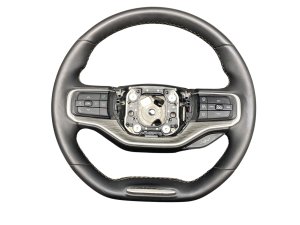 2022-2025 Jeep Wagoneer Black Wood Accent Steering Wheel - Front (Used OEM)