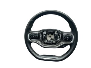 2022-2025 Jeep Wagoneer Black Heated Steering Wheel with Wood Accents - Front (Used OEM)