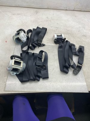 2022-2025 Ford F-150 Lightning Seat Belt Assembly Set - Rear, Left (Driver) (Used OEM)