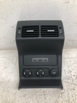 2017-2020 Jaguar F-Pace Console HVAC Vent Trim Panel with Heated Seat Switches and USB Ports - Rear (Used OEM)