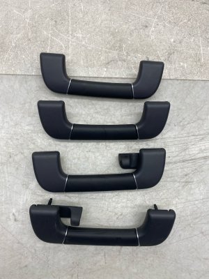 2016-2020 Bentley Bentayga Black Front and Rear Interior Roof Grab Bar Handle Set (Used OEM)