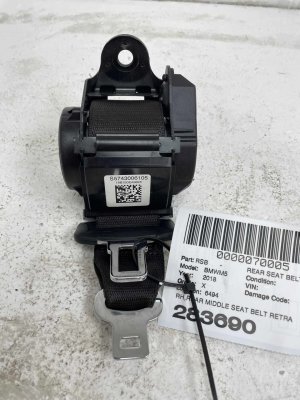 2018-2023 BMW M5 Middle Seat Belt Assembly - Rear, Right (Passenger) (Used OEM)