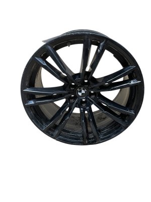 2018-2020 BMW M5 Black 20x10.5 7 Double Spoke Black Polished Alloy Wheel - Rear (Used OEM)