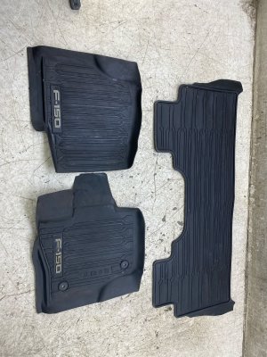 2022-2026 Ford F-150 Lightning Front and Rear All-Weather Rubber Floor Mat Set (Used OEM)