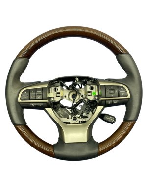 2016-2022 Lexus RX450h Brown Heated Leather and Bamboo Wood Steering Wheel - Front (Used OEM)