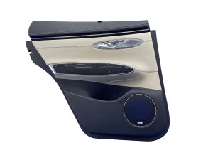 2022-2025 Genesis GV70 Beige Door Interior Trim Panel with Carbon Trim - Rear, Left (Driver) (Used OEM)