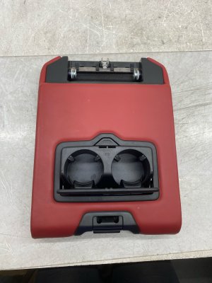 2018-2025 Audi SQ5 Red Center Seat Armrest with Cup Holder - Rear, Left (Driver) (Used OEM)
