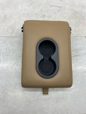 2021-2025 Ford F-150 Tan Center Seat Armrest with Cup Holder - Rear, Left (Driver) (Used OEM)