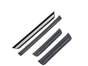 2022-2026 Genesis GV70 Silver Door Sill Trim Cover Panel Set - Front (Used OEM)